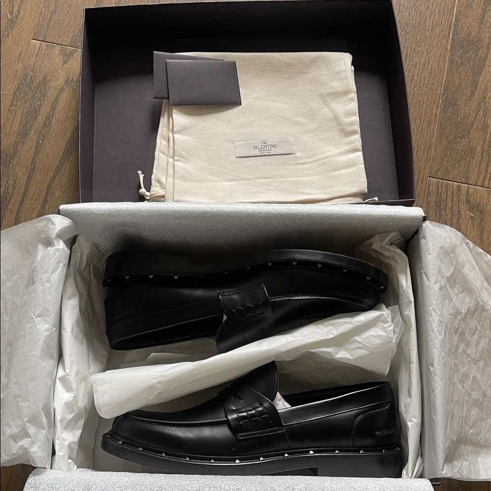 Valentino Men's Elegant Black Slip-On Loafers NWT